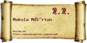 Makula Márton névjegykártya